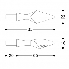 Barracuda Motorrad LED Blinker X-LED B-LUX silber (Paar)