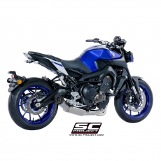 YAMAHA MT-09 (2017 - 2020) Komplette Auspuffanlage SC Project 3-1, rostfreier Stahl, mit S1 Schalldämpfer, mit Carbon-Endkappe