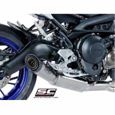 YAMAHA MT-09 (2017 - 2020) Komplette Auspuffanlage SC Project 3-1, rostfreier Stahl, mit S1 Schalldämpfer, mit Carbon-Endkappe