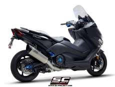 YAMAHA TMAX 530 (2017 - 2019) Komplette Auspuffanlage 2-1 SC-Project, Edelstahl, mit SC1-R Auspuff.