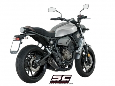 YAMAHA XSR 700 (2016 - 2020) Komplette Auspuffanlage 2-1 SC-Project, mit S1 Schalldämpfer, gebürsteter Edelstahl, mattschwarz lackiert