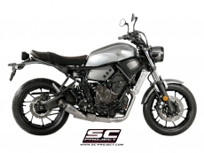 YAMAHA XSR 700 (2016 - 2020) Komplette Auspuffanlage 2-1 SC-Project, mit S1 Schalldämpfer, gebürsteter Edelstahl