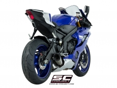 YAMAHA YZF R6 (2017 - 2020) S1 Schalldämpfer, SC-Project, Titan, mit Carbon-Endkappe.