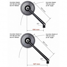 Spiegel motogadget mo.view race glas los (LINKS) 7002040