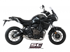 YAMAHA TRACER 700 (2016 - 2019) Komplette Auspuffanlage 2-1, Edelstahl, mit konischem Schalldämpfer der 70er Jahre