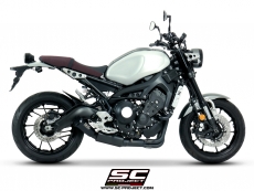 YAMAHA XSR 900 (2016 - 2019) Komplette Auspuffanlage 3-1, Edelstahl, mit konischem Schalldämpfer der 70er Jahre, mattschwarz lackiert