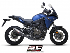 YAMAHA TRACER 700 (2020) - TRACER 7 (2021) - GT - EURO 5 Komplette 2-1-Edelstahl-Auspuffanlage, mattschwarz lackiert, mit SC1-S Carbon-Schalldämpfer