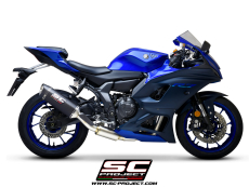 YAMAHA YZF R7 (2021 - 2023) 	SC1-S Kohlefaser-Schalldämpfer, mit Komplette 2-1-Edelstahl-Auspuffanlage - EURO 5