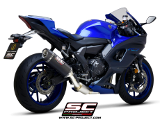 YAMAHA YZF R7 (2021 - 2023) 	SC1-S Kohlefaser-Schalldämpfer, mit Komplette 2-1-Edelstahl-Auspuffanlage - EURO 5