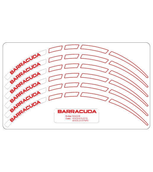 Barracuda Motorrad FELGENRANDAUFKLEBER 17-19 Zoll Weiss