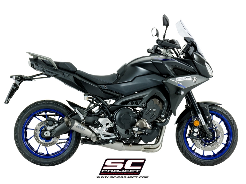 YAMAHA TRACER 900 (2017 - 2019) - GT Komplettes Auspuffsystem 3-1 mit S1 Schalldämpfer SC Project, Titan, mit Carbon-Endkappe