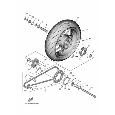 Yamaha Niken Ketten-Kit BFD-W001A-00-