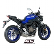 YAMAHA MT-07 (2017 - 2020) Komplette Auspuffanlage SC Project 2-1, Edelstahl, mit S1 Schalldämpfer