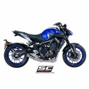 YAMAHA MT-09 (2017 - 2020) Komplette Auspuffanlage SC Project 3-1, rostfreier Stahl, mit S1 Schalldämpfer, mit Carbon-Endkappe