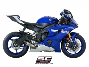 YAMAHA YZF R6 (2017 - 2020) S1 Schalldämpfer, SC-Project, Titan, mit Carbon-Endkappe.