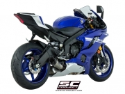 YAMAHA YZF R6 (2017 - 2020) S1 Schalldämpfer, SC-Project, Titan, mit Carbon-Endkappe.