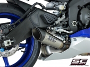 YAMAHA YZF R6 (2017 - 2020) S1 Schalldämpfer, SC-Project, Titan, mit Carbon-Endkappe.