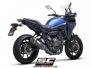 YAMAHA TRACER 700 (2020) - TRACER 7 (2021) - GT - EURO 5 Komplette 2-1-Edelstahl-Auspuffanlage, mattschwarz lackiert, mit SC1-S Carbon-Schalldämpfer