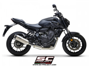 YAMAHA MT-07 (2021) Komplette 2-1-Edelstahl-Auspuffanlage, mit SC1-S-Titan-Schalldämpfer - EURO 5