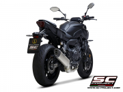 YAMAHA MT-07 (2021) Komplette 2-1-Edelstahl-Auspuffanlage, mit SC1-S-Titan-Schalldämpfer - EURO 5