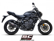 YAMAHA MT-07 (2021) Komplette 2-1-Edelstahl-Auspuffanlage, mattschwarz lackiert, mit SC1-S Carbon-Schalldämpfer - EURO 5