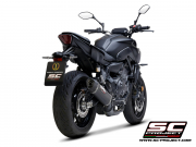 YAMAHA MT-07 (2021) Komplette 2-1-Edelstahl-Auspuffanlage, mattschwarz lackiert, mit SC1-S Carbon-Schalldämpfer - EURO 5