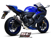 YAMAHA YZF R7 (2021 - 2023) SC1-S Kohlefaser-Schalldämpfer, mit Komplette 2-1-Edelstahl-Auspuffanlage - EURO 5