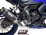 YAMAHA YZF R7 (2021 - 2023) SC1-S Kohlefaser-Schalldämpfer, mit Komplette 2-1-Edelstahl-Auspuffanlage - EURO 5